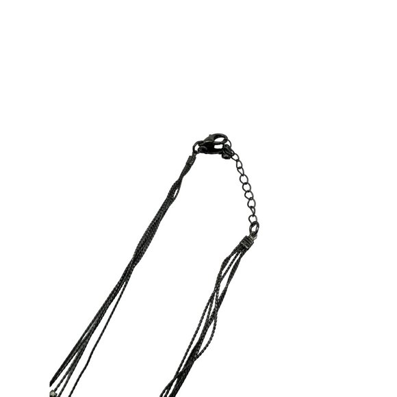 Charming Charlie Multi Strand Fashion Necklace Black and Silver 21 inch - Picture 3 of 5